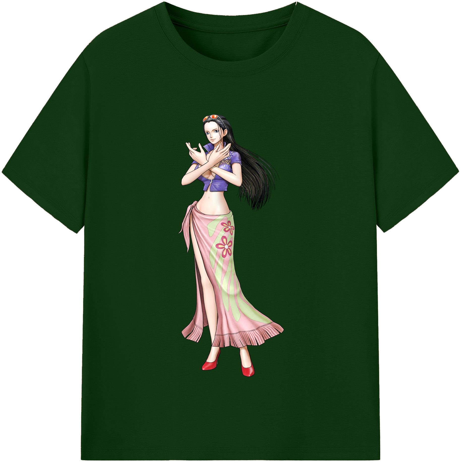 ワンピース ニコ・ロビン ONE PIECE Nico Robin 綿100％半袖Tシャツ（フロントプリント）